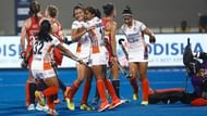 The Indians celebrate their first-leg victory against the USA